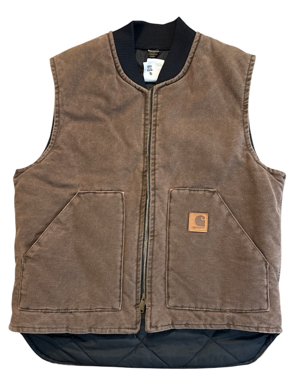 Carrhart Light Brown Quilted Duck vest Men’s Size Large